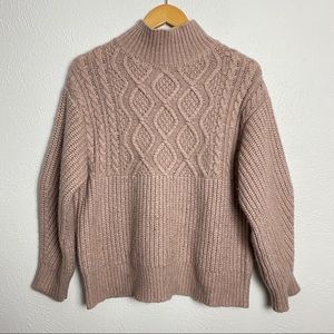 A New Day Cable Knit Mock Turtleneck Sweater Small